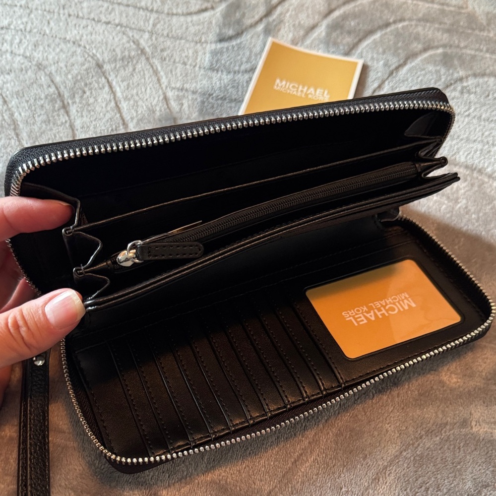 Michael Kors Black Leather Wristlet - Picture 5 of 7